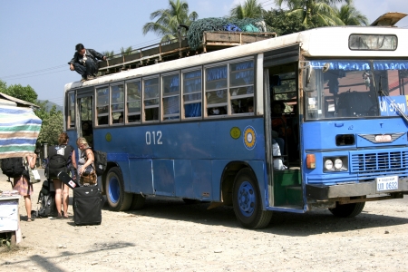 Lao Tour by bus,car,on The old Road, or Backpack is challenge Tour.のeditorial素材