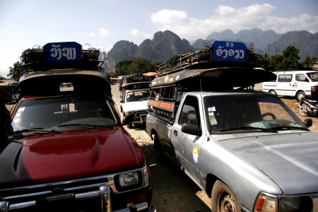 Lao Tour by bus,car,on The old Road, or Backpack is challenge Tour.のeditorial素材