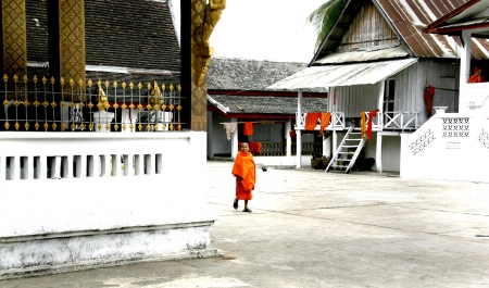 The Lao Monk and Lao Temple in Lao Life Style.のeditorial素材