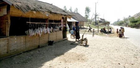 THe Viilage,Town,House and People in Lao Life Styleのeditorial素材