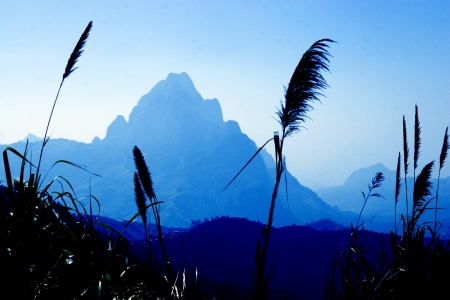 The Lao Lanscape is Nature with More Mountain, River and The Old Vallage and The Old Town.の写真素材
