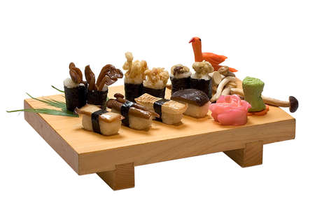 Japanese food set in Japan style. Isolate white background.の写真素材