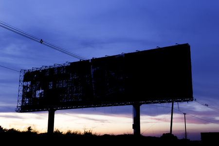 Billboard for out door media on sunset background.の写真素材
