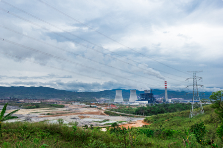 Laos - APRIL 12, 2015 : Power plant at north of Laos.Today Laos has been dubbed battery of Asia.のeditorial素材