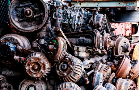 Rust wheel parts , The rust car parts in junkyard.の写真素材
