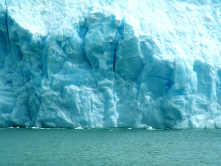 Front of the Grey's glacier in Torres del Paine National Park, Chileの写真素材