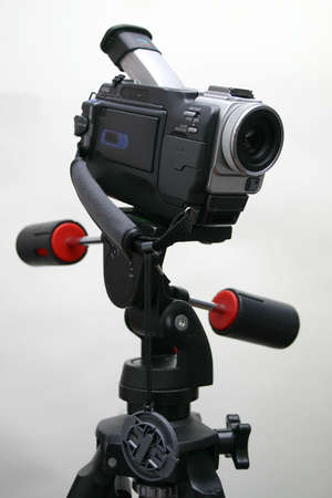 Mini-DV camcorder fixed on the tripod