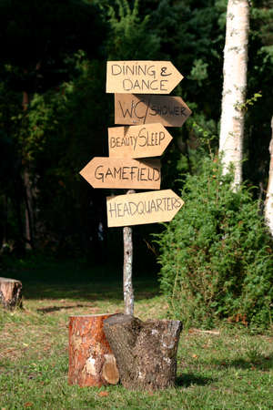 guide sign in the garden