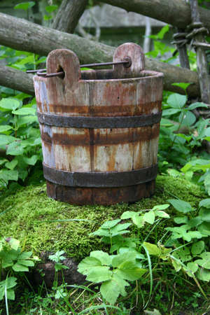 Rural wooden bucketの写真素材