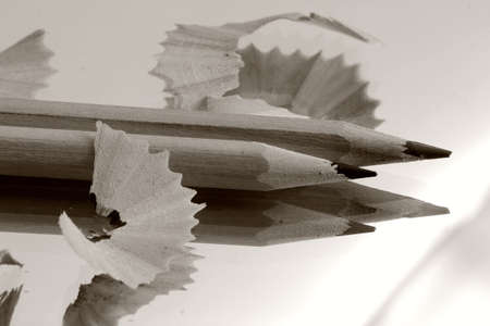 A pecil with cuttingsの写真素材
