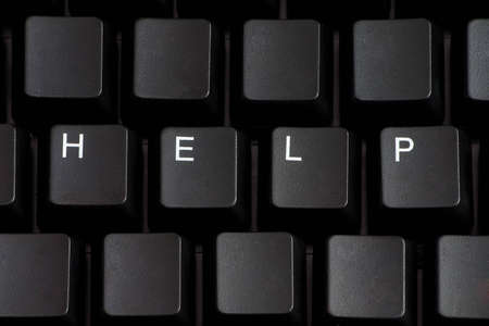 Black keyboard ask for HELPの写真素材