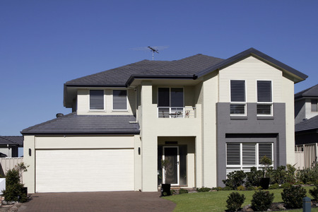 Modern Town House In A Sydney Suburb On A Summer Day, Australia Modern Town House In A Sydney Suburb On A Summer Day, Australia