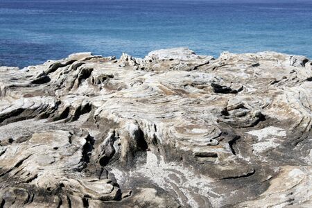 White Rock Formation In Front Of The Pacific Ocean, Sydney Australiaの写真素材