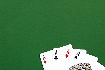 Four Aces - Green Backgroundのeditorial素材
