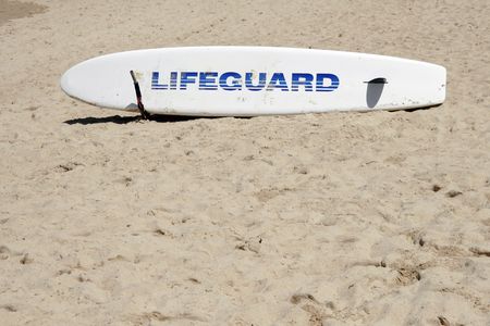 A Lifeguard Rescue Surfboard At The Beach, Sydney, Australiaの写真素材