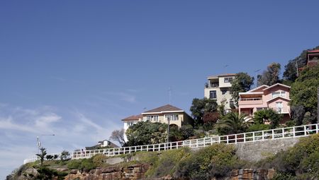 Town Houses on A Hill At The Sydney Coast, Australiaの写真素材