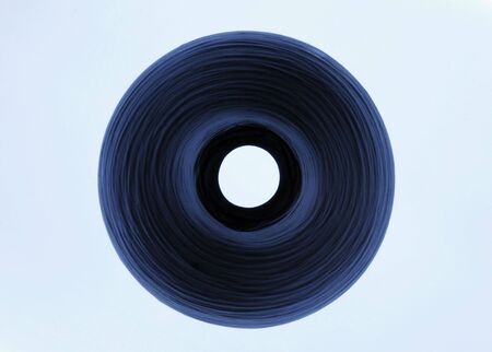 Round Vase In Top View, Blue Abstract Backgroundの写真素材