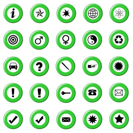 Set Of Green Control Buttons Icons, Internet Web Page Navigation Symbolsの写真素材