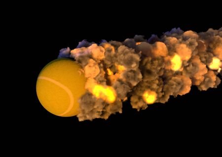 tennis ball on fire