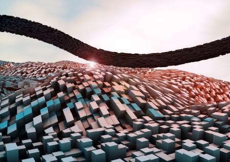 Virtual World with Digital Streams of Data の写真素材