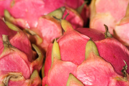 Fresh dragon fruit on a market