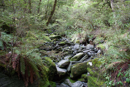 A pile of rocks sloping down a hillの写真素材