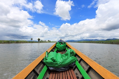 boat in the lakeの写真素材