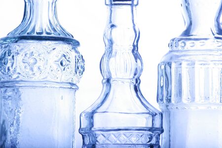 Abstract bottles in blueの写真素材