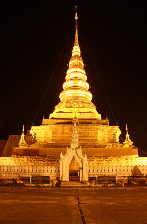 Phra That Chae Haeng Temple, Golden Pagodaの写真素材