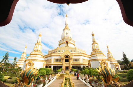Wat Pha Nam Yoi, Pha Nam Yoi temple, Roi Et Thailand, Phra Maha Chedi Chai Mongkolの写真素材