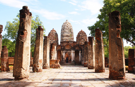 Sukhothai Historical Park, Sukhothai Thailandの写真素材