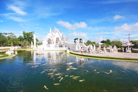 Rong Khun temple, Wat Rong Khun, White temple, Chiangrai Thailandの写真素材