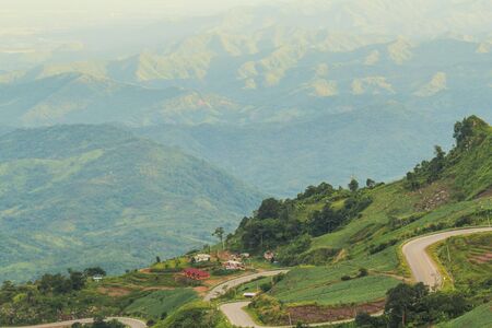 Mountain road at Phu thap boek, Phetchabun Province, Thailandの写真素材