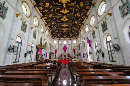 Cathedral of Samut Songkhram Province, Thailandのeditorial素材