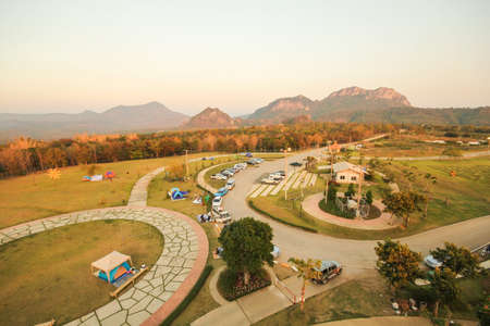 Natural landscape view at Maemoh park, Lampang Thailandの写真素材