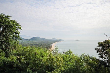 Phra Mahathat chedi Pakdee Prakard, Prachuap Khiri Khan, Thailandの写真素材