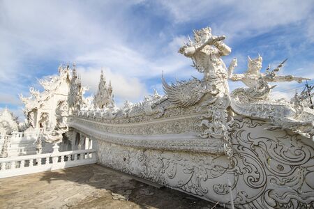 Rong Khun temple, Wat Rong Khun, White temple, Chiangrai Thailandの写真素材