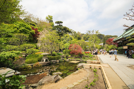 Hasedera temple, The famous temple in the city of Kamakura, Japanのeditorial素材