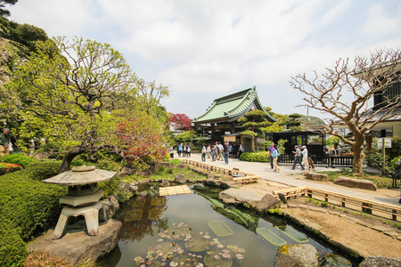 Hasedera temple, The famous temple in the city of Kamakura, Japanのeditorial素材