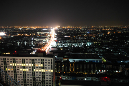 Bangkok city view at night, Bangkok Thailandの写真素材