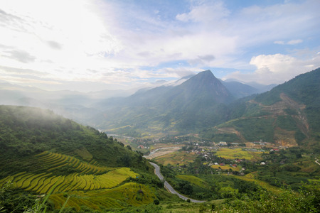 Ban Ho Village, Sapa District, Lao Cai Province, Northwest Vietnamの写真素材