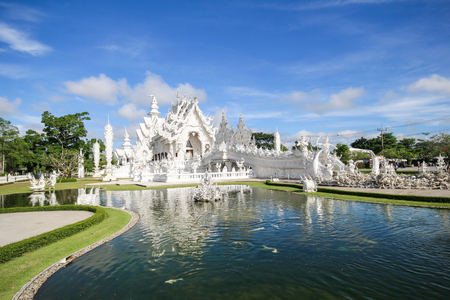 Rong Khun temple, Wat Rong Khun, White temple, Chiangrai Thailandの写真素材