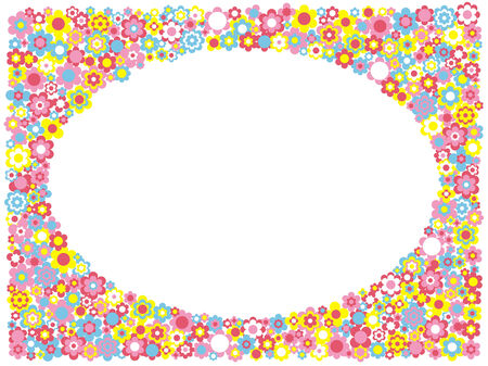 flowers frameのイラスト素材