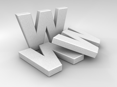 WWW stone letters on a shaded background, 3d renderの写真素材