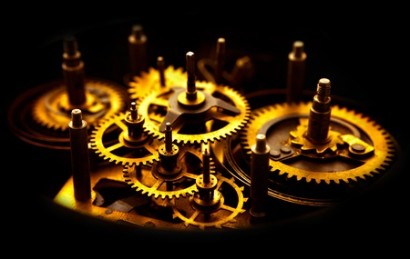 Old golden gears from an old clock