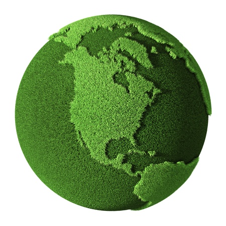 Grass Globe - North America, isolated on white background  3d renderの写真素材