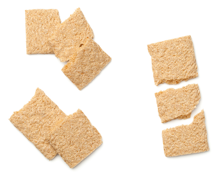 Crisp bread graham isolated on white background. Top viewの写真素材