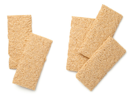 Crisp bread graham isolated on white background. Top viewの写真素材