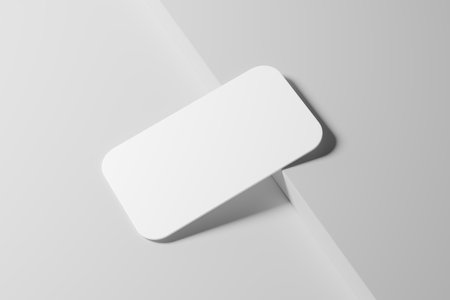 Round Corner Business Card White Blank Mockup For Design Presentationの写真素材