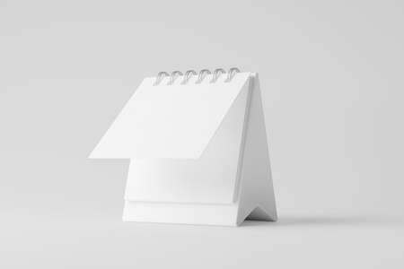 Mini Desk Calendar White Blank 3D Rendering Mockupの写真素材